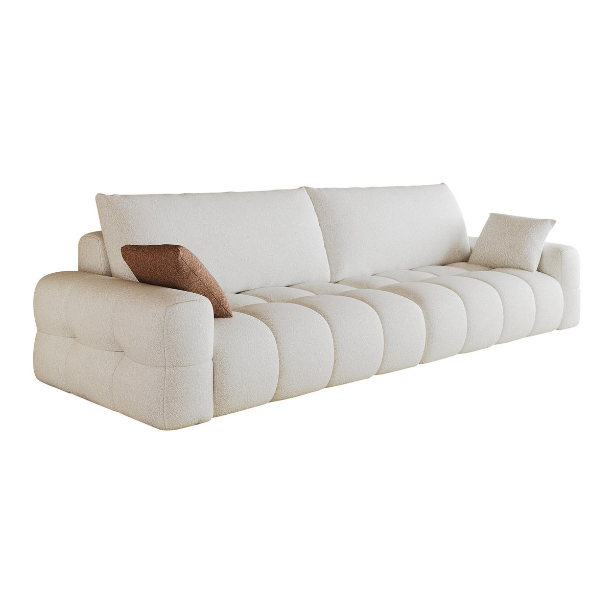 2-SITZER-SOFA DE-34889 260 cm tiefer Sitz Cremeweiß - Creme, Textil (105/86/260cm) - ComfortXL