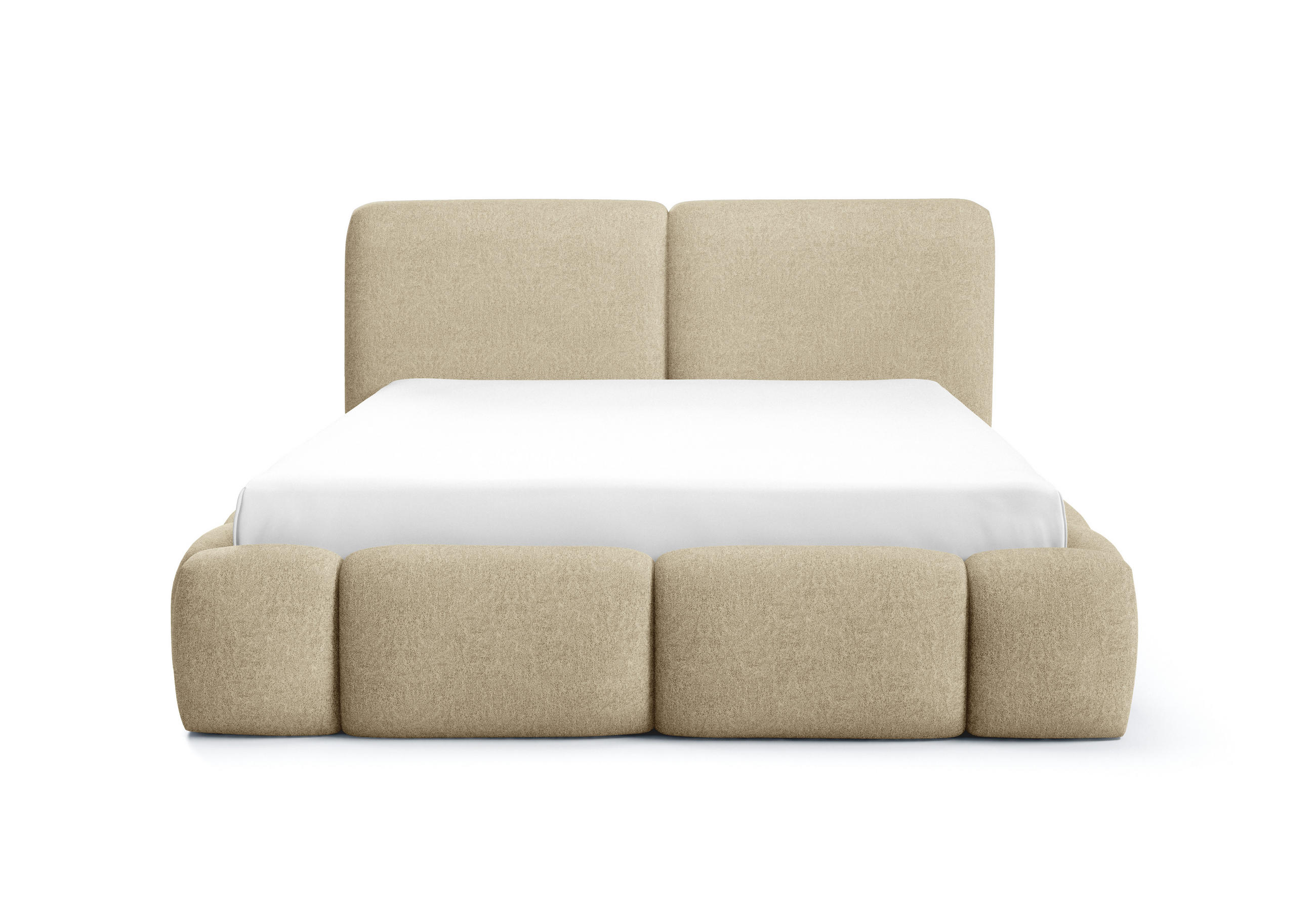 POLSTERBETT ARDELLO mit Beinen mit Bettkasten,Bett 140x200,Doppelbett,Lattenrost,Boxspringbett-Optik,ohne Matratze,Schlafzimmer-Fuchsrot - Beige, Holz (180/200cm) - Furnistar