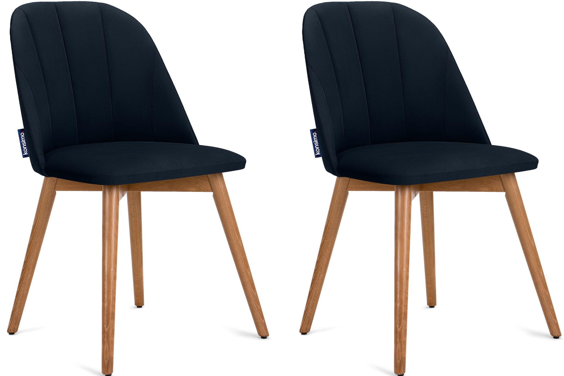 ESSZIMMERSTÜHLE BAKERI (2er-Set), marineblau / eiche hell - Blau/Eichefarben, Holz/Buchenholz (48/86/44cm) - KONSIMO®