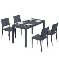 GARTENMÖBEL SET 5-teilig DE-09944 Dunkelgrau - Dunkelgrau, Metall - ComfortXL