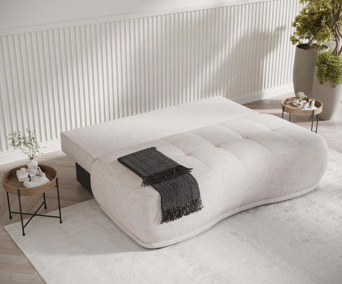 SCHLAFSOFA Cirrus Beige Webstoff - Beige/Schwarz, Holz/Holzwerkstoff (206/95/105cm) - Maison de Reve