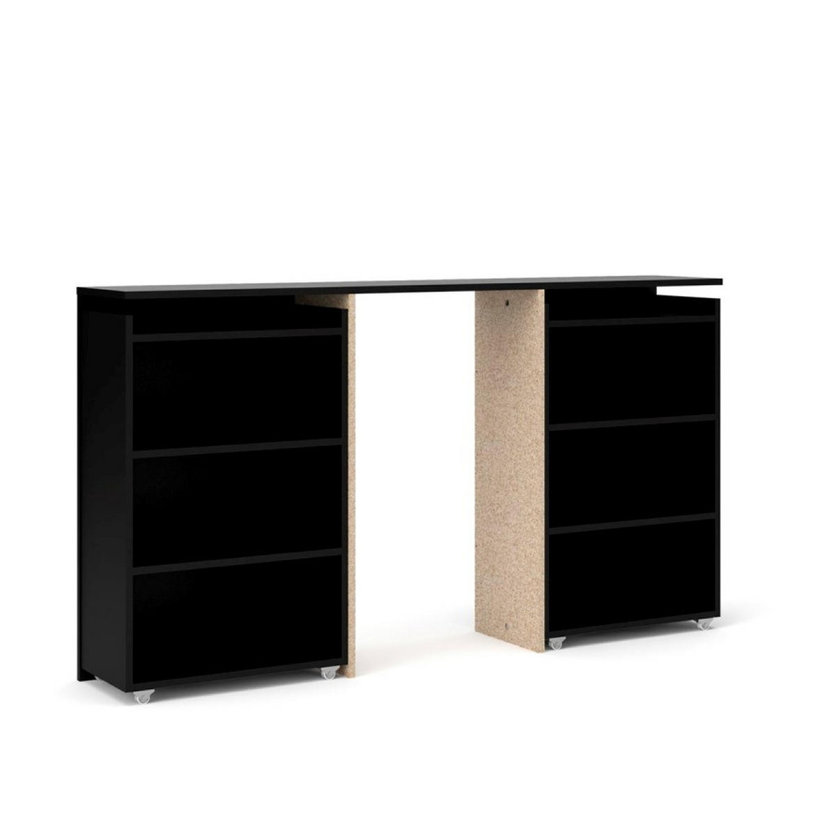 KOPFENDE, Nada, Schwarz, Spanplatte foliert, 165 x 26 x 80 cm - Schwarz, Holzwerkstoff (165/80/26cm) - ebuy24