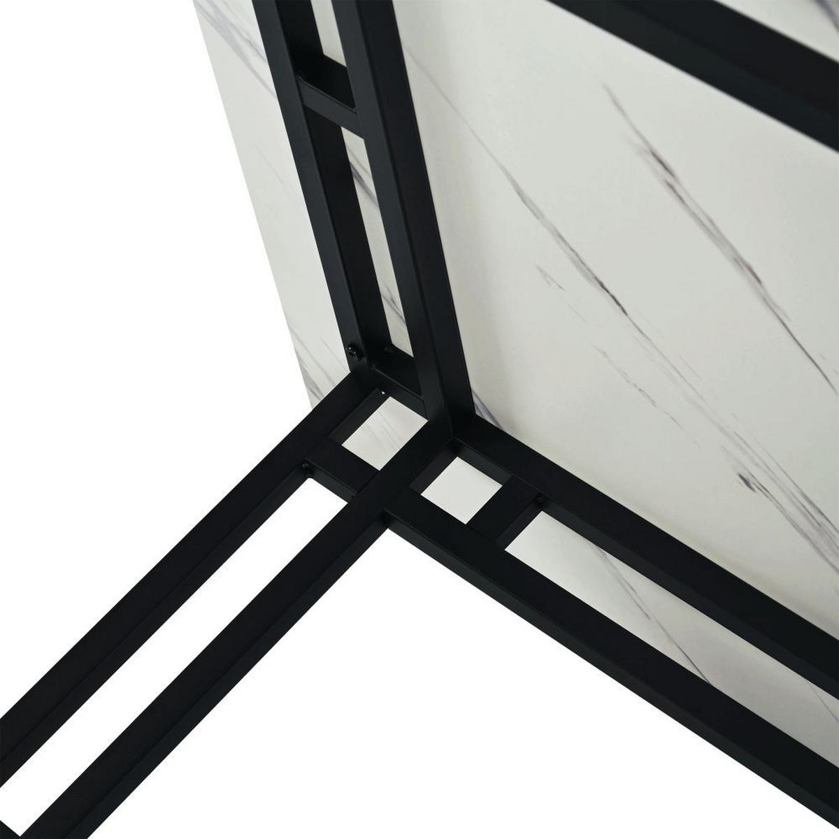 ESSTISCH 120x70 cm in Weiß und Schwarz mit Gestell aus Metall - Weiß, Holz/Metall (120/70/74cm) - KOMHTOM