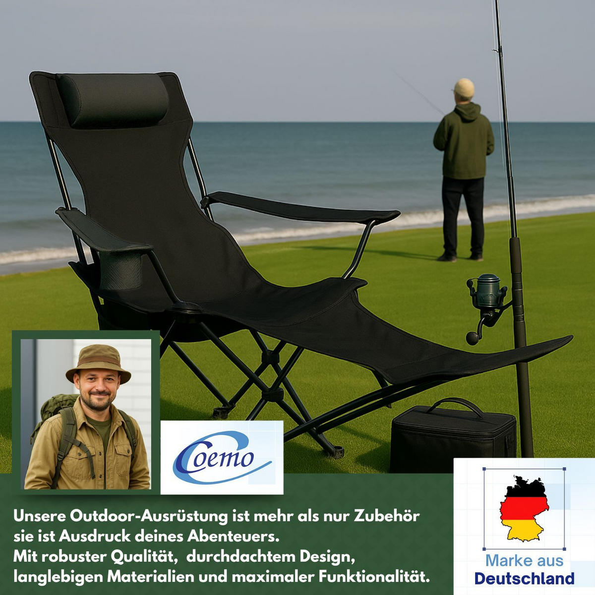 GARTEN LIEGESTUHL klappbar in Schwarz - Schwarz, Metall (53/88/156cm) - Coemo