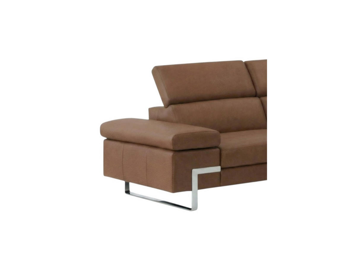 3-SITZER Sofa Opera Echtleder Cognacbraun - Cognac, Leder/Metall (223/75/109cm)