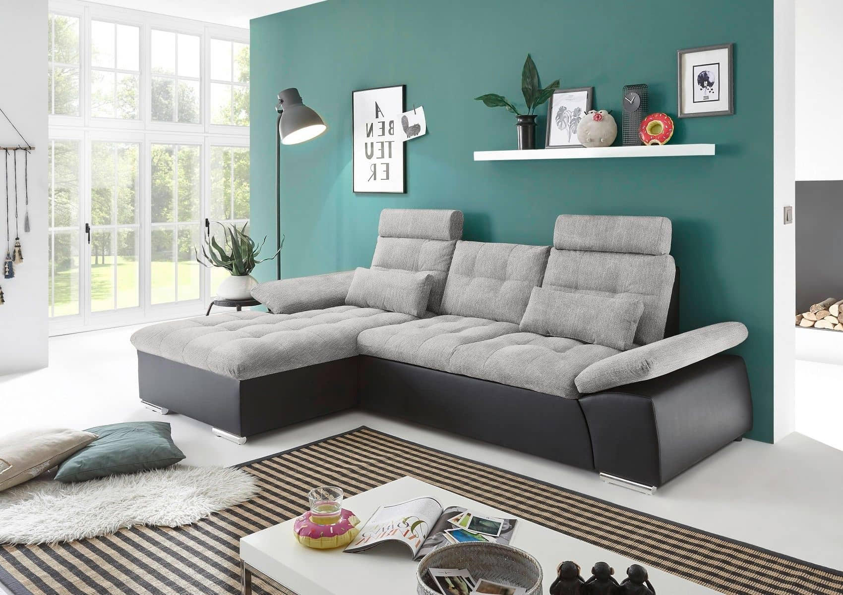 Thumbnail - ed exciting design Ecksofa, Hellgrau, Textil, 3-Sitzer, L-Form,L-Form, 268x170 cm, Wohnzimmer, Sofas & Couches, Wohnland...