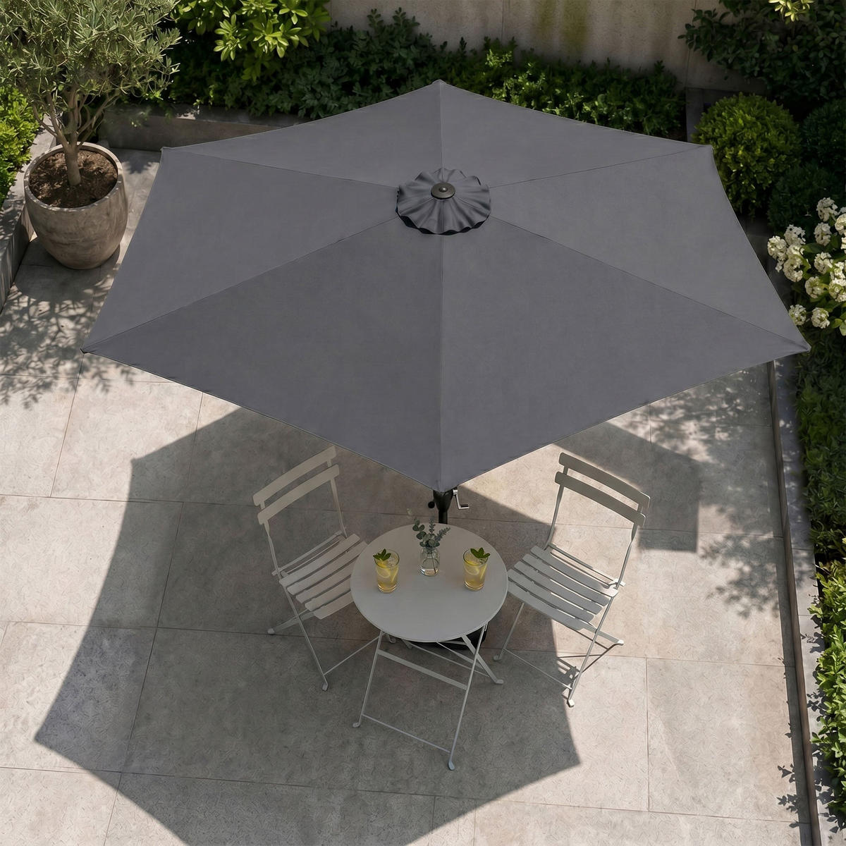 SONNENSCHRIM Grau 235/270 cm - Schwarz/Grau, Metall (270/270cm) - Akord