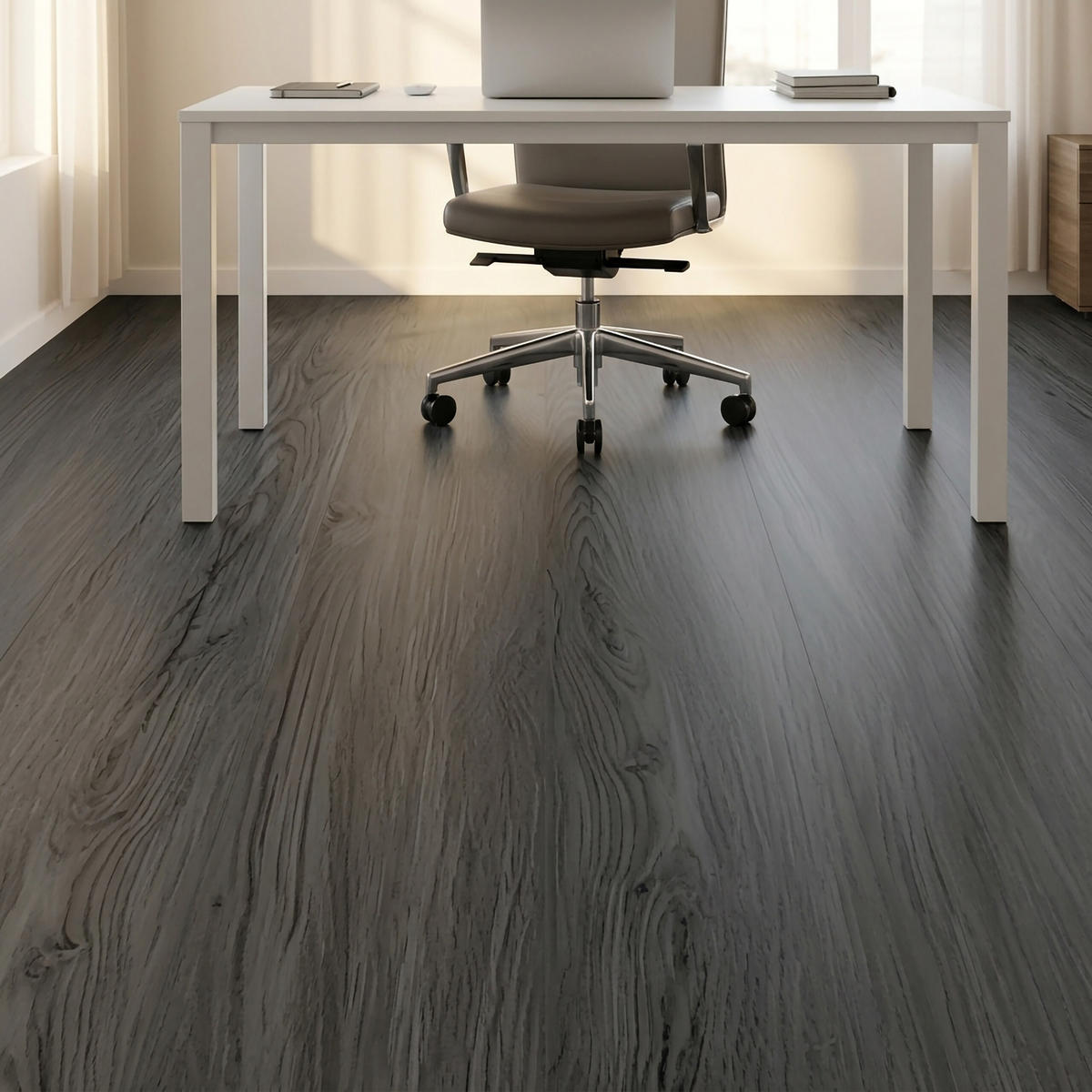 VINYLBODEN Eiche dunkelgrau 36er-Set selbstklebend PVC 15,2x91,4 cm - Anthrazit, Kunststoff (91.4/15.2/0.2cm) - Relaxdays