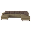 WOHNLANDSCHAFT Wilma Premium, Seite: Rechts - Hellbraun/Schwarz, Holz/Textil (305/85/188cm) - MIRJAN24