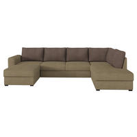 WOHNLANDSCHAFT Wilma Premium, Seite: Rechts - Hellbraun/Schwarz, Holz/Textil (305/85/188cm) - MIRJAN24