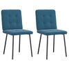 ESSZIMMERSTÜHLE 2 Stk. Blau Samt 45*54*83cm - Blau, Metall (45/83/54cm) - ZMH