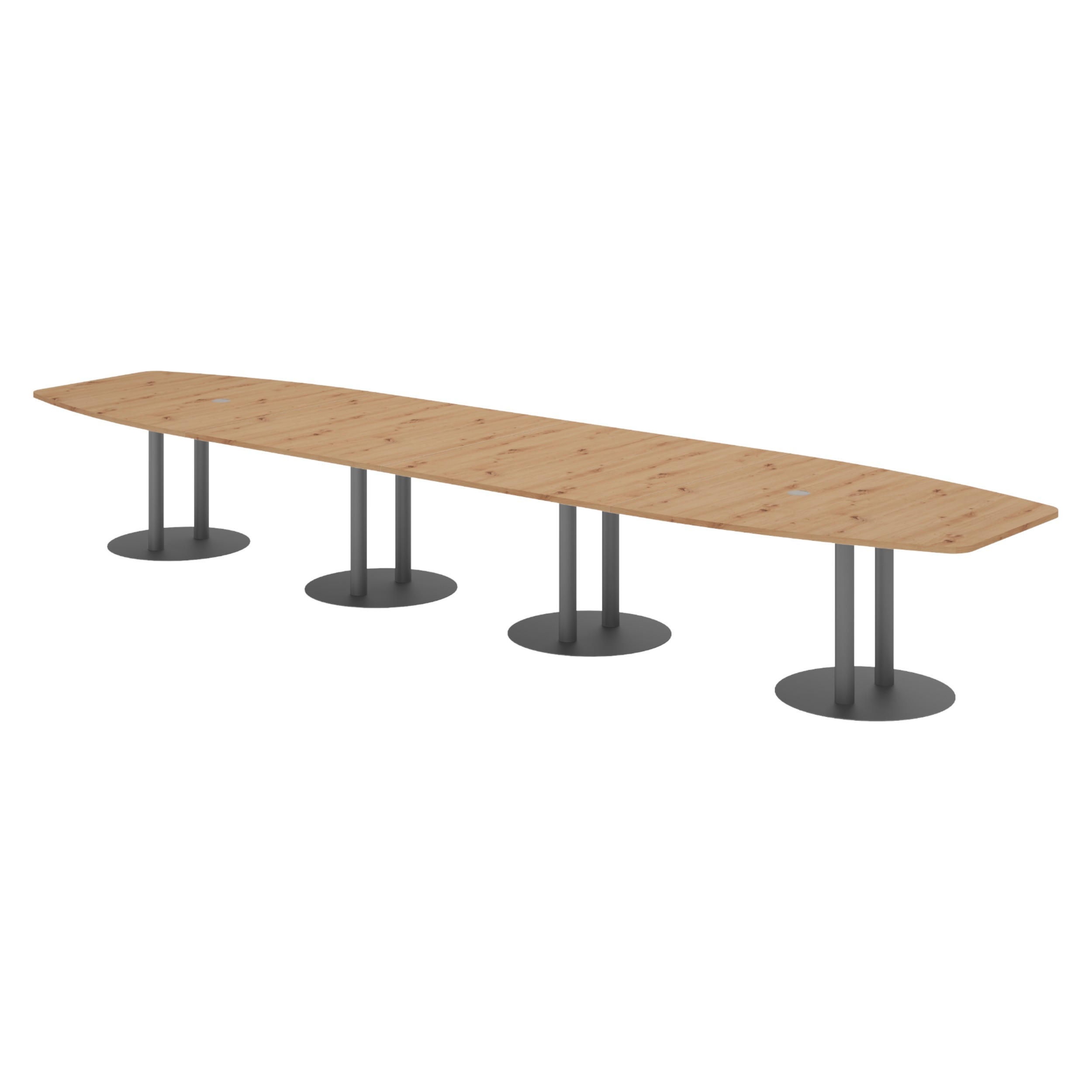 KONFERENZTISCH XXL KT52 130/520/74 cm in Wildeiche/Säule in Graphitfarben - Wildeiche/Graphitfarben, Holzwerkstoff (130/520/74cm) - bümö