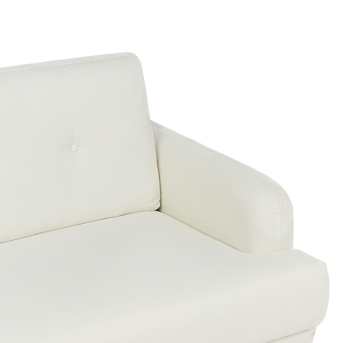 3-SITZER-SOFA Stoff cremeweiß Tuve - Hellbraun/Weiß, Textil (199/85/90cm) - Beliani
