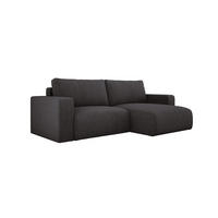 ECKSOFA Carl L-förmig Schlaffunktion und Bettkasten weicher Cordstoff flexibel stellbar lose Rückenkissen freistehend RECHTS 247x143x83cm Graphite - Graphitfarben, Holz/Textil (247/143cm) - DomoHome