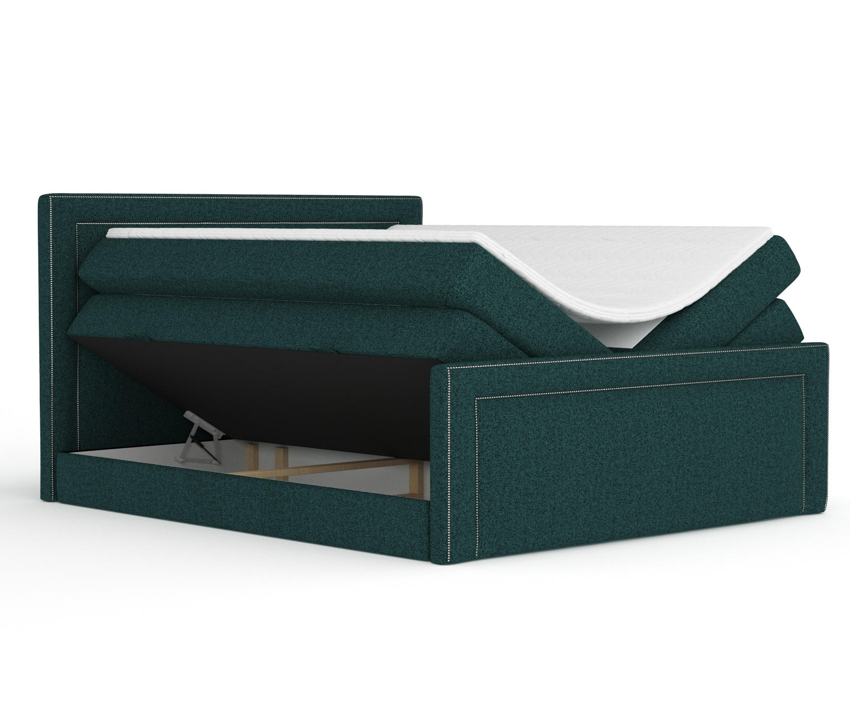 BOXSPRINGBETT Luxora Grün 180/200 cm - Schwarz/Grün, Holz/Holzwerkstoff (180/200cm) - Maison de Reve