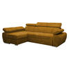 ECKSOFA Boston Mini Premium Cord 2RLC, Seite: Links LC+2R - Chromfarben/Braun, Holz/Textil (255/170cm) - MIRJAN24