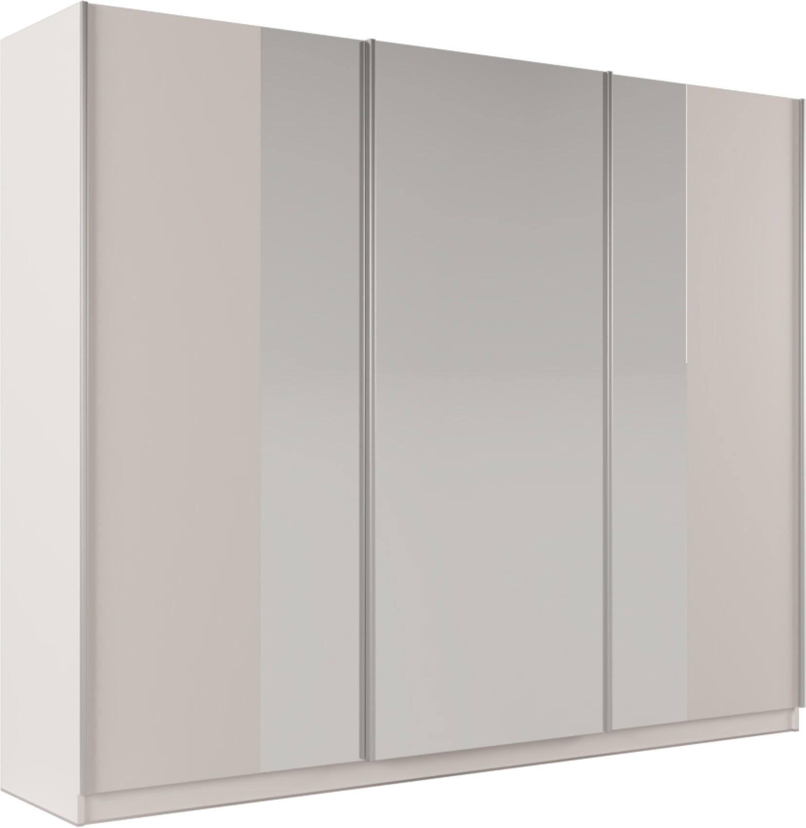 SCHWEBETÜRENSCHRANK SAMIRA 250/210/65 cm 3-türig mit Spiegel Beige - Beige, Holzwerkstoff (250/210/65cm) - MASSENO