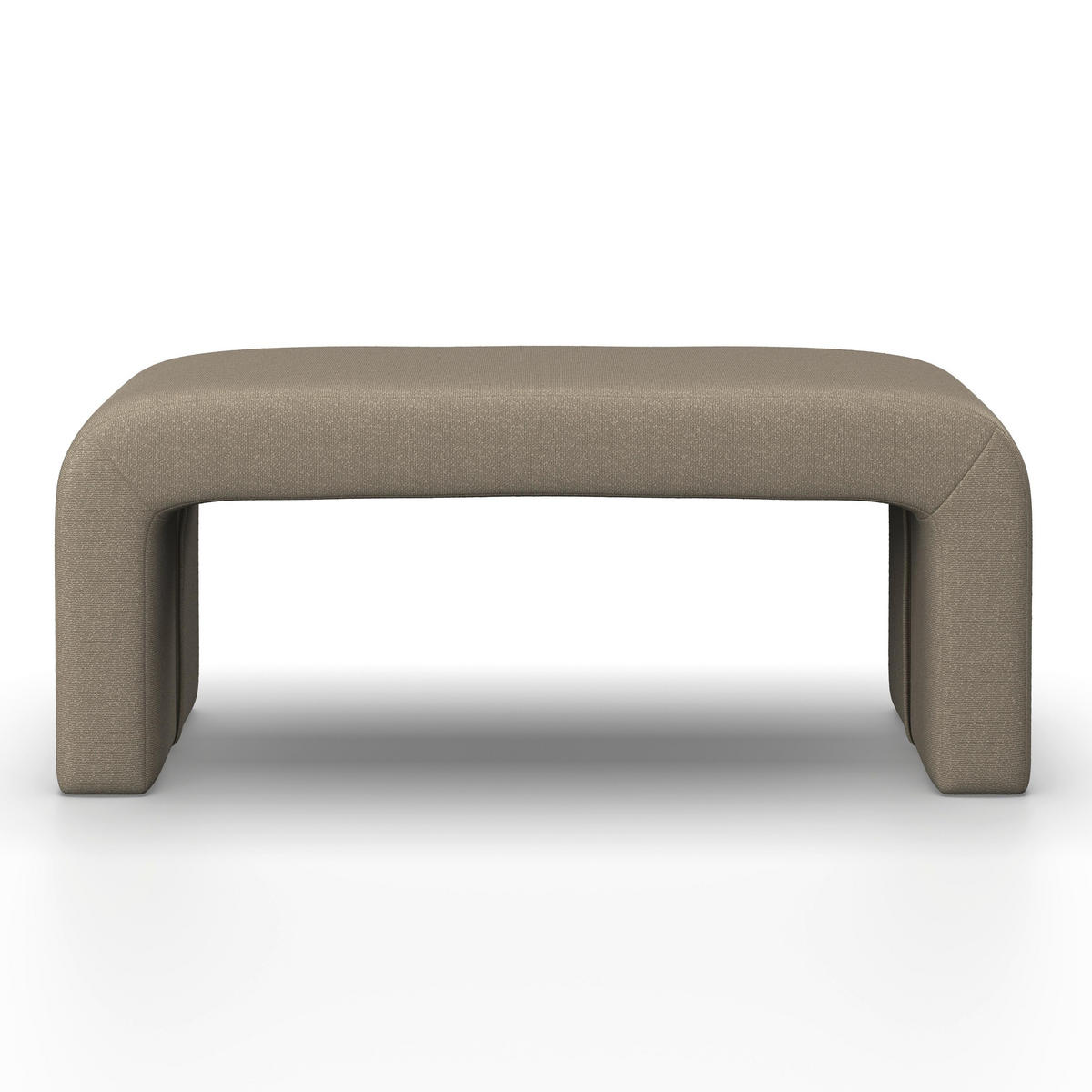 HOCKERBANK Janina Braun Bouclé Gepolstert - Braun, Holz (110/46/41cm) - Bessagi Home