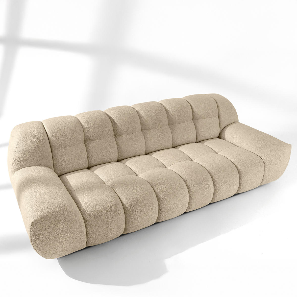 SITZGARNITUR VENA Bouclé, Hellbeige - Beige, Holz/Textil (65/38/65cm) - KONSIMO®