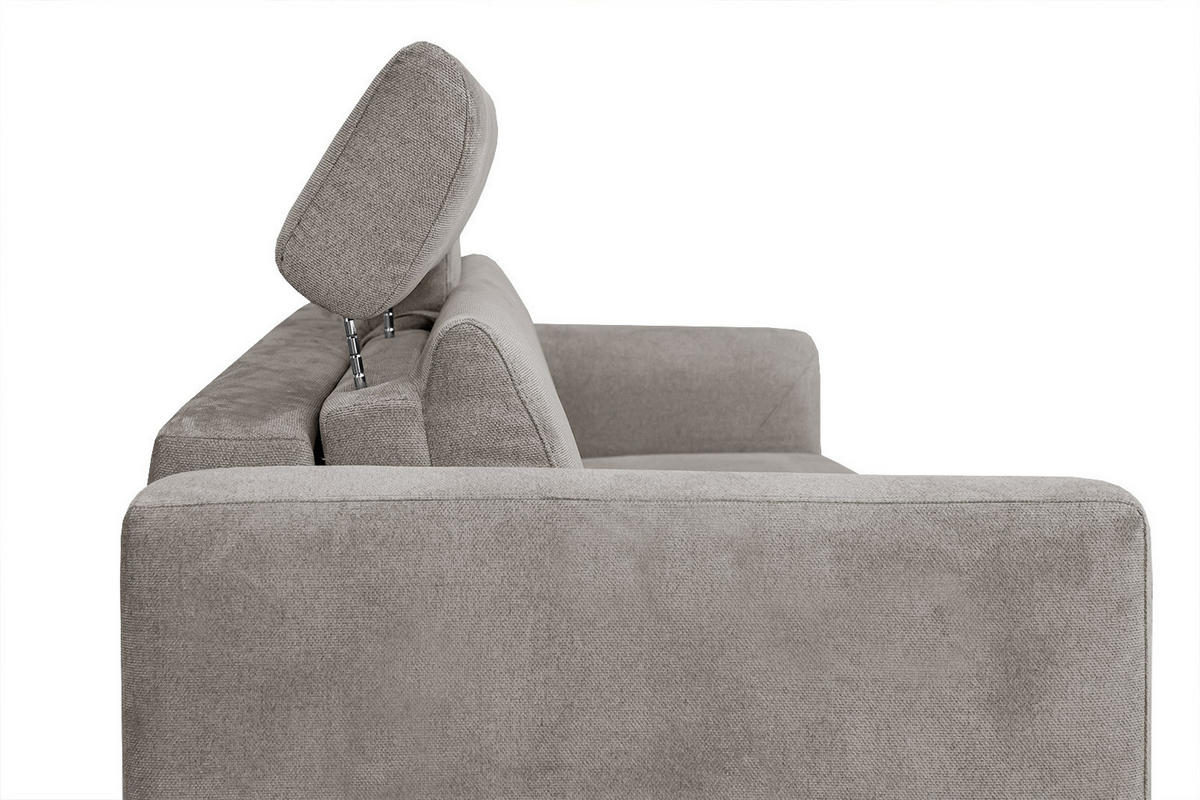 SOFA MEZO 3-Sitzer mit Schlaffunktion, taupe - Taupe/Schwarz, Holz/Textil (232/90/107cm) - Courtois Laville