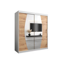SCHWEBETÜRENSCHRANK 200/180/62 2-türig - Silberfarben/Eiche Artisan, Holz/Kunststoff (180/200/62cm) - Abiks Möbel