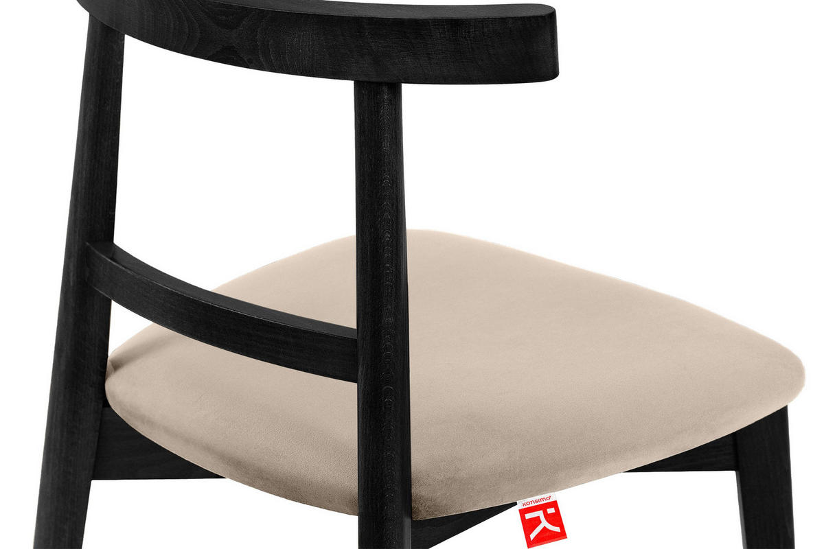 ESSTISCHSTÜHLE LILIO 2 St Vintage, Creme / schwarz - Creme/Schwarz, Holz/Textil (47/76/45cm) - KONSIMO®