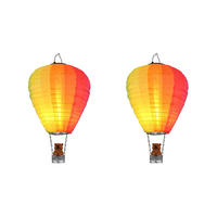 SOLARLEUCHTE LED, Metall, bunt, Heißluftballon, 2er Set - Multicolor, Metall (27/27/44cm) - Globo Lighting