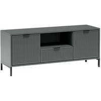 LOWBOARD Linna mit zwei Türen dunkelgrün 135 cm - Dunkelgrün/Schwarz, Holzwerkstoff/Metall (135/56/40cm) - Beautysofa