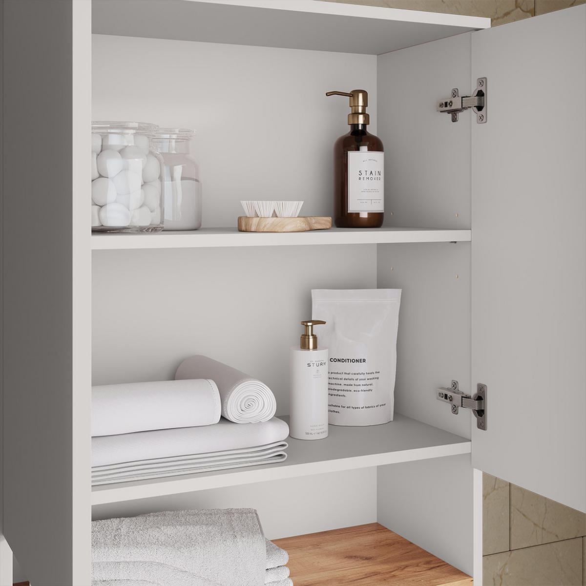 WASCHMASCHINENSCHRANK Paolina Weiß/Artisan 68 x 100.4 cm - Weiß/Eiche Artisan, Holzwerkstoff (68/100.4/29cm) - Livinity®