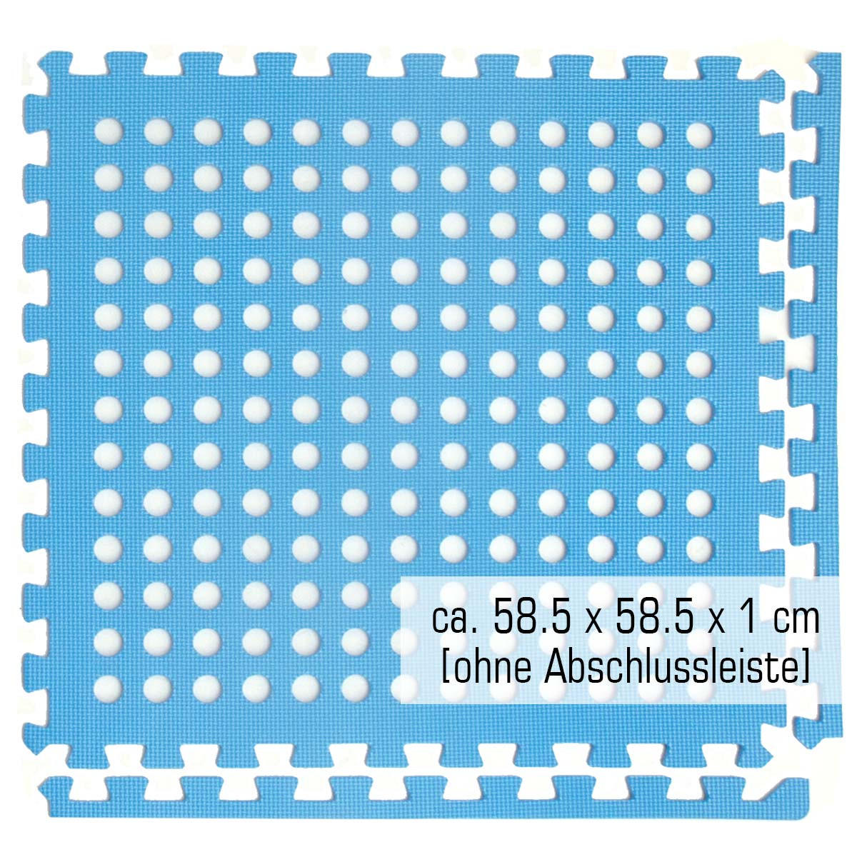 POOLMATTEN 1,59m² 4 EVA Matten 62 cm Blau - Blau, Kunststoff (62/62cm) - eyepower