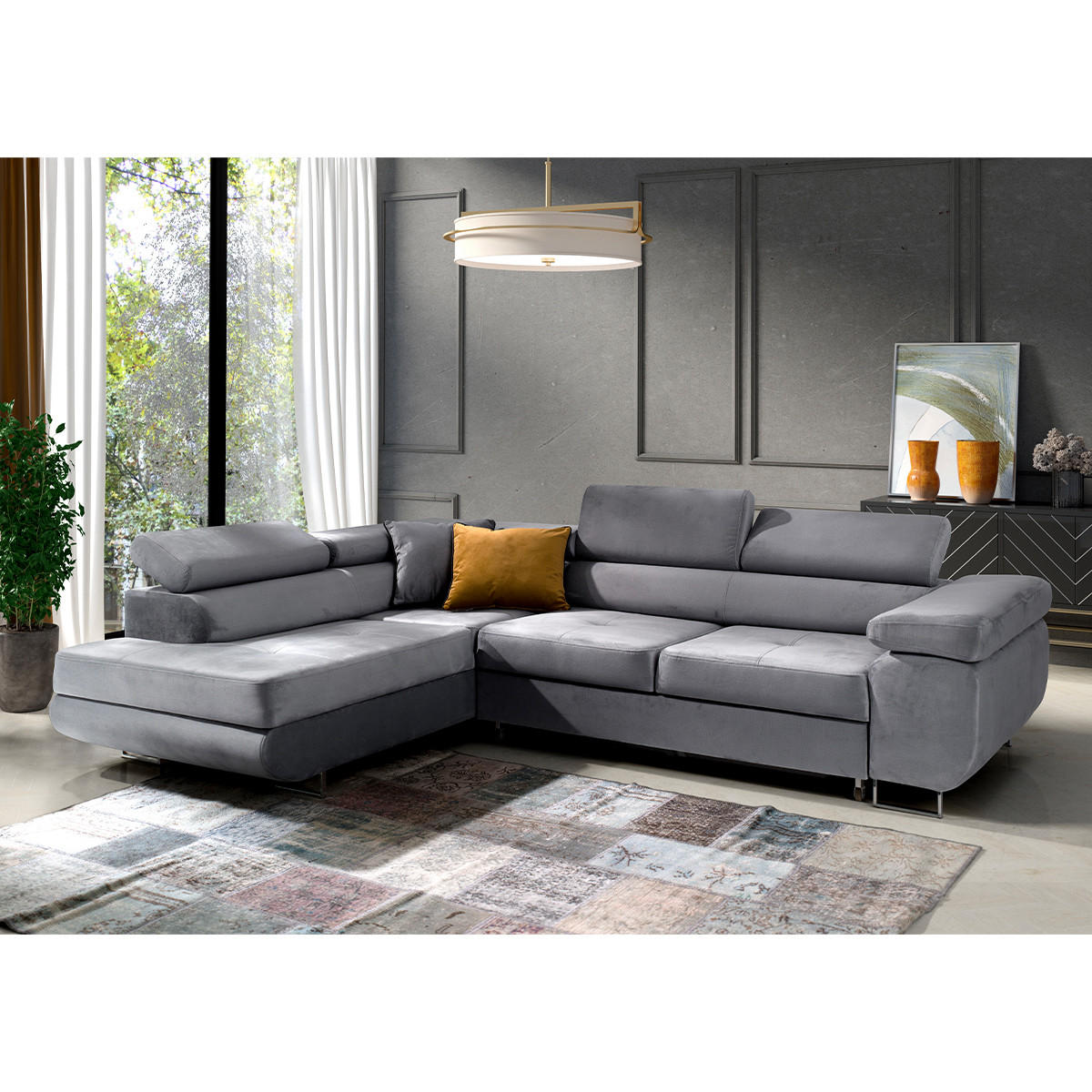 ECKSOFA Wilson 4 Sitzplätze Grau - Grau, Holzwerkstoff (271/201cm) - Petits-meubles