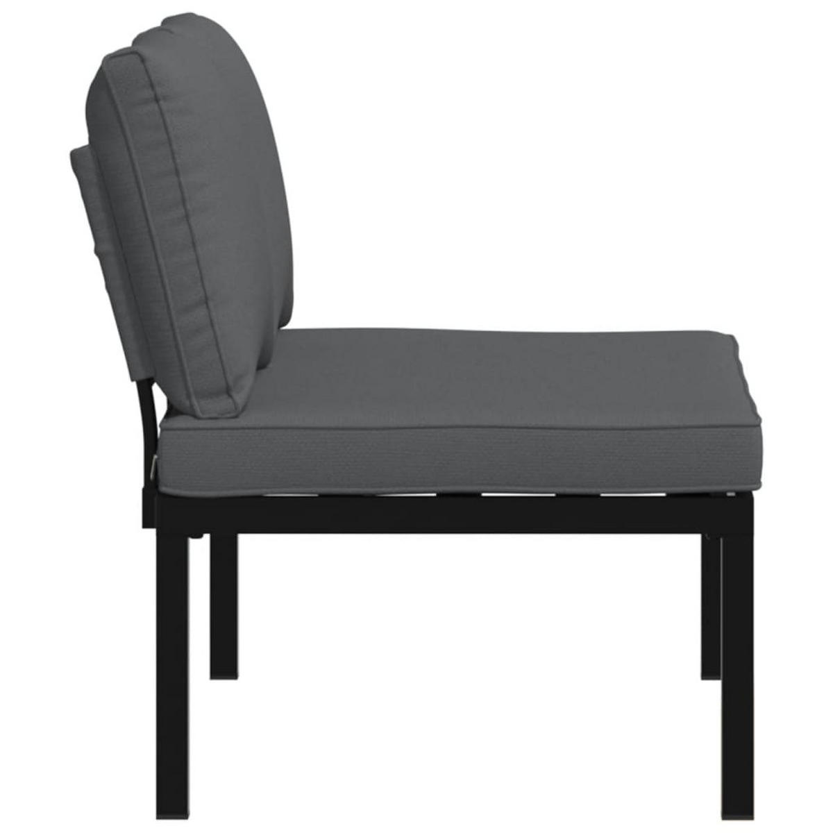 GARTENBANK mit Kissen Schwarz Aluminium - Anthrazit, Metall (110/73/73cm) - furnicato
