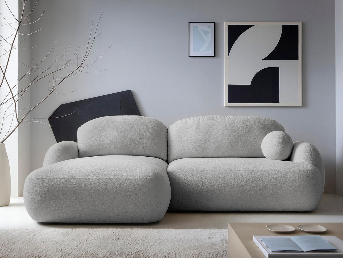 ECKSOFA Mayo, Seite: Links - Hellgrau/Schwarz, Holz/Kunststoff (275/175cm) - MIRJAN24