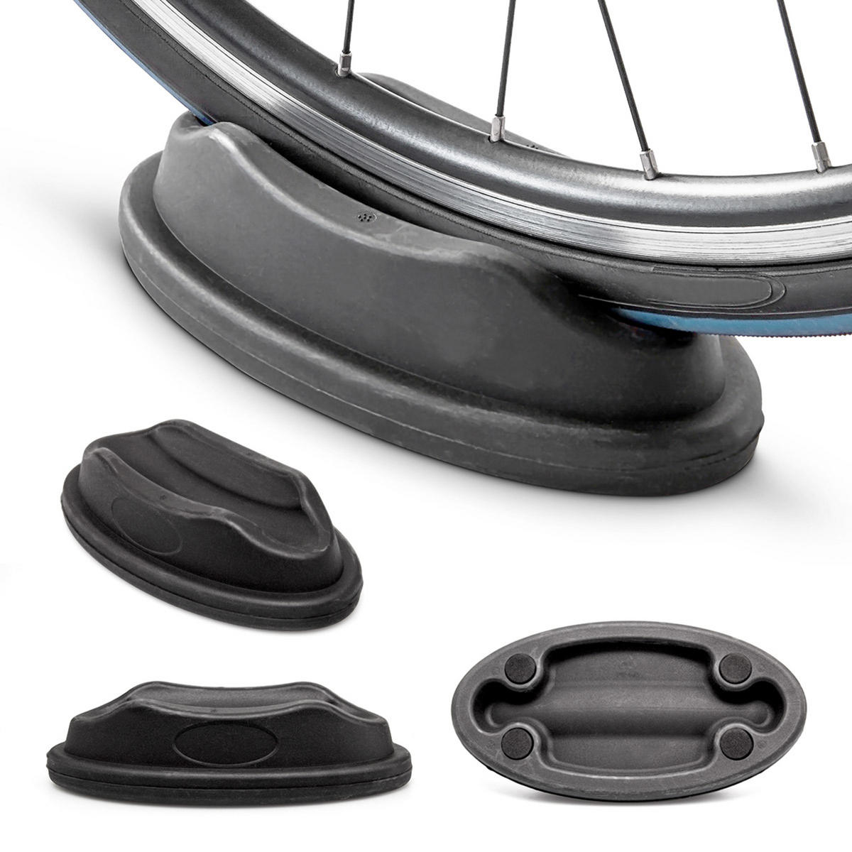 FAHRRADROLLENTRAINER - Blau, Kunststoff/Metall (55/48/38cm) - Relaxdays