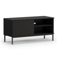 LOWBOARD Queba 1T Schwarz 100/50/41 cm – TV Tisch schwarz modern - Schwarz, Holzwerkstoff (100/50/41cm) - AX Living