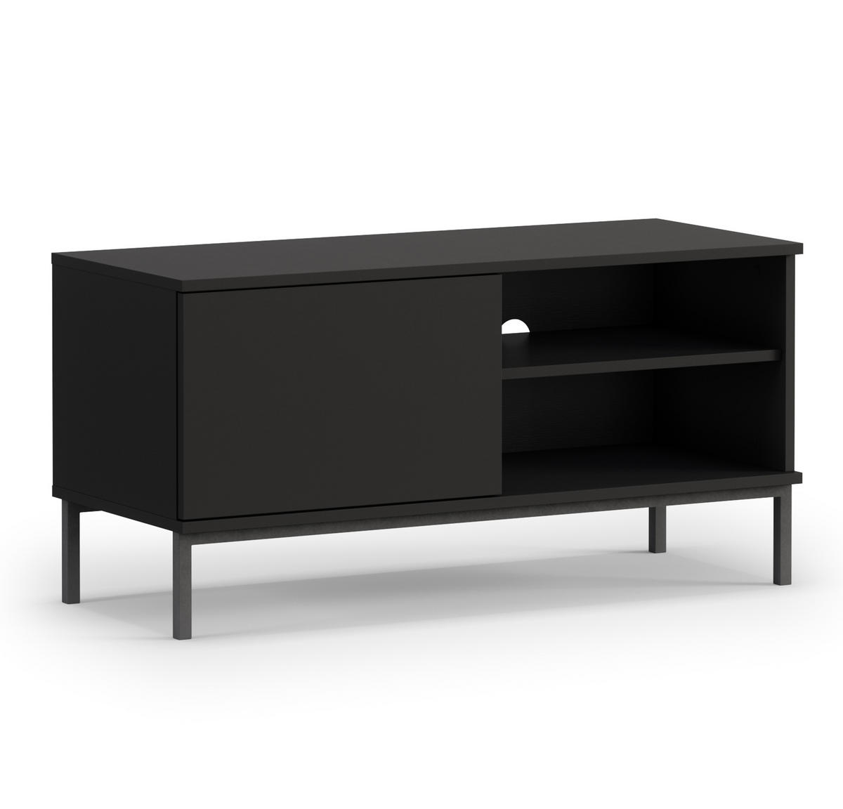 WOHNWAND Queba 1 Schwarz 240/190/60 cm Funktional Modern - Schwarz, Holzwerkstoff/Kunststoff (240/190/60cm) - AX Living