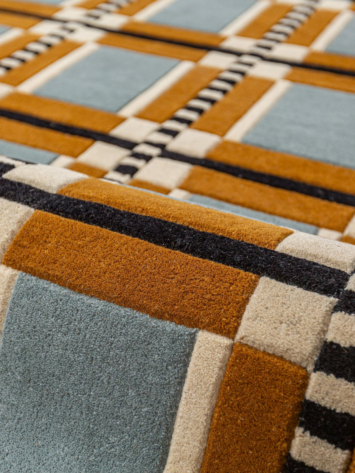 WOLLTEPPICH handgetuftet ORRIN, Fensterkaro-Raster, Multi, 140 x 200 cm - Multicolor, Textil (140/200cm) - KADIMA DESIGN