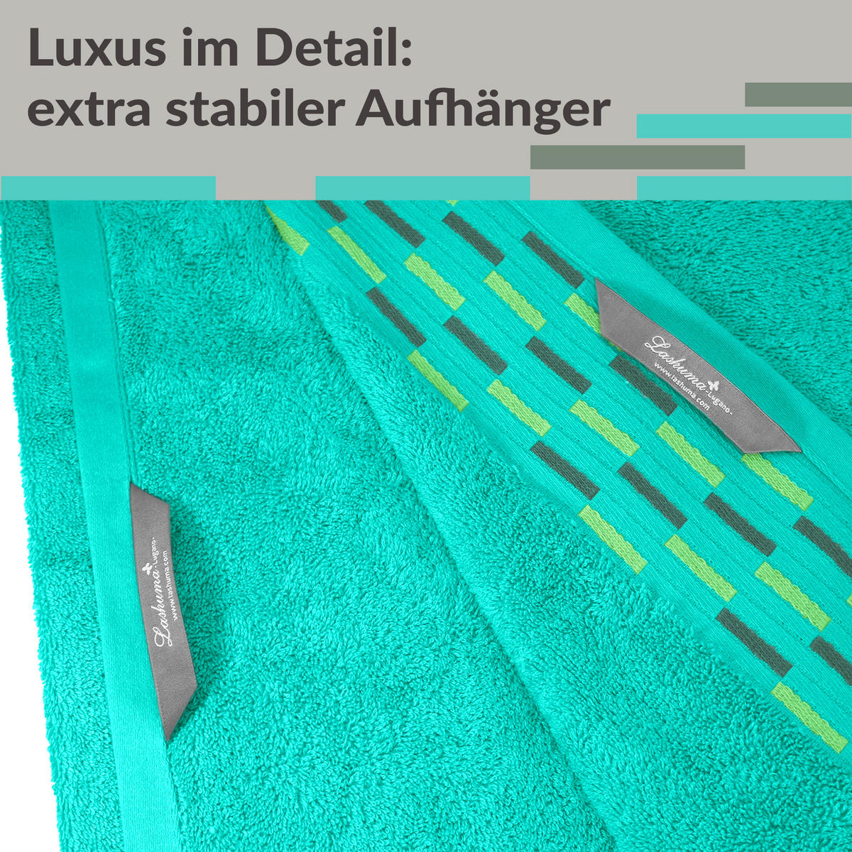 SAUNATUCH Lugano Türkis 80x200 cm - Türkis, Textil (80/200cm) - Lashuma