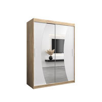 SCHWEBETÜRENSCHRANK 200/150/62 2-türig - Silberfarben/Weiß, Holz/Kunststoff (150/200/62cm) - Abiks Möbel