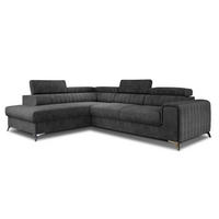 ECKSOFA Laurence mit Schlaffunktion & Bettkasten – 278 x 205 cm, verstellbare Kopfstützen - Anthrazit, Kunststoff (278/205cm) - Wohnideebilder