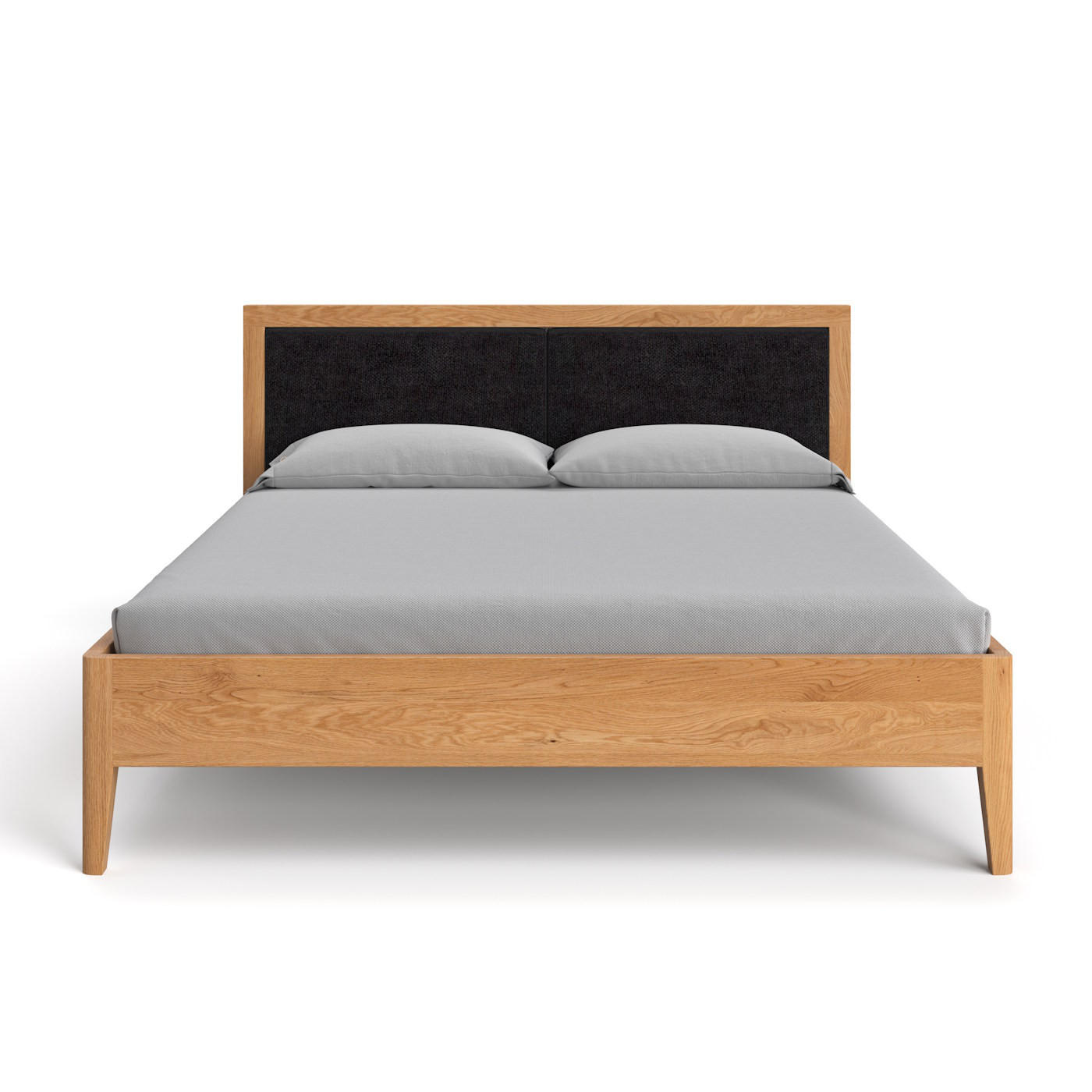 MASSIVHOLZBETT Silva aus Eiche 200x220 cm, Storm 99 - Eichefarben/Schwarz, Holz (200/220cm) - Danzz