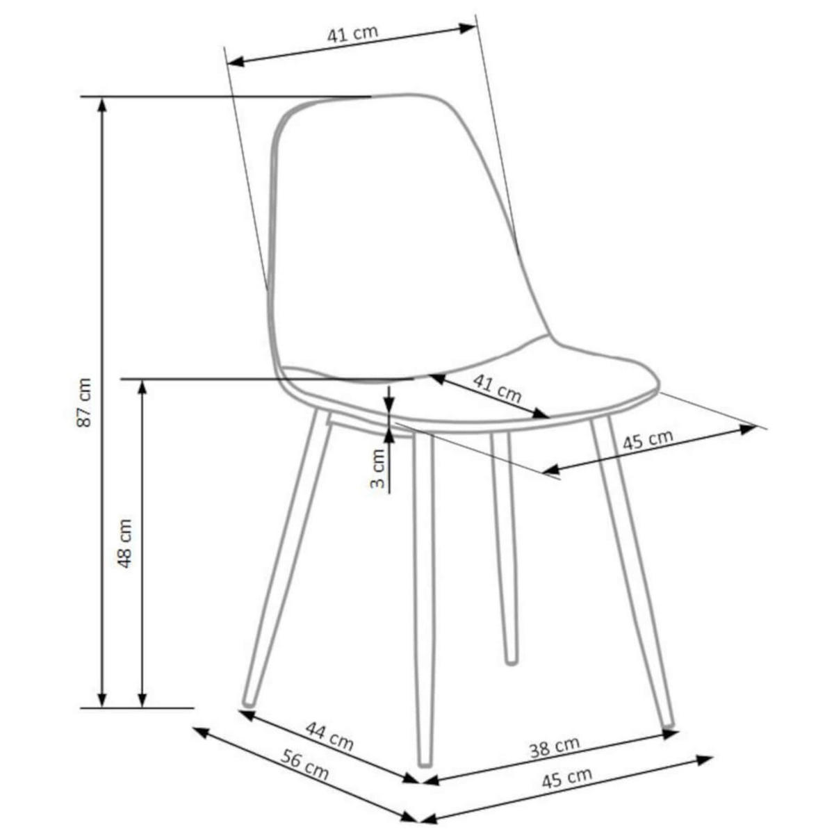 STUHL VELVO K417 - Schwarz/Grau, Holzwerkstoff/Metall (45/87/56cm) - Meblini