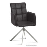 ARMLEHNSTUHL drehbar (6er-Set) Drusie 52x91x60 Edelstahl/Anthrazit - Edelstahlfarben/Anthrazit, Kunststoff (60/91/52cm) - 58aufmkessel
