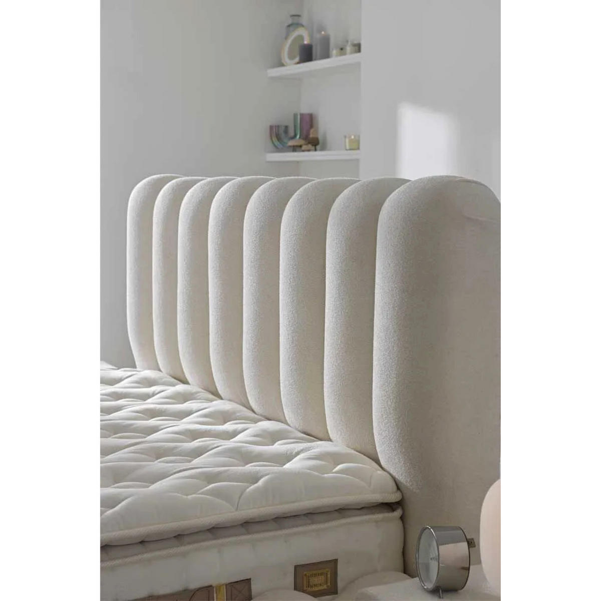 BOXBETT Vanilla Bambi Bett boxspringbett 180x200 mit matratze - Weiß, Holz (180/200cm)