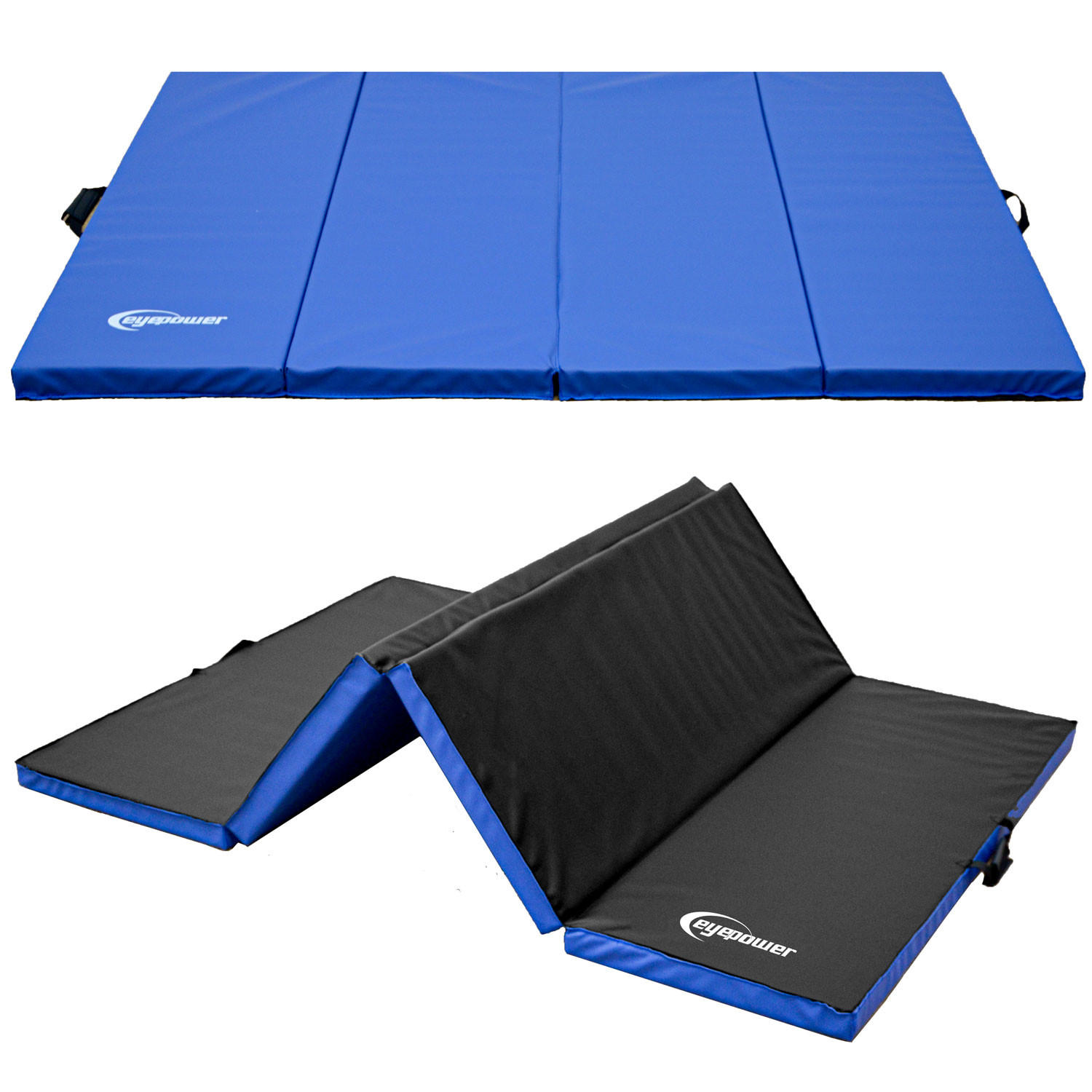 GYMNASTIKMATTE zum Wenden - 180/115/5 cm Faltbare Turnmatte - Blau, Kunststoff (115/180cm) - eyepower