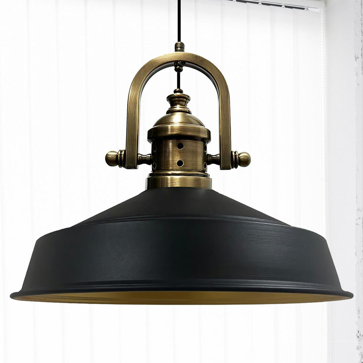 HÄNGELAMPE Industrial Asletl-Marine Vintage 41/33 cm - Schwarz, Metall (33/41/33cm) - Bamyum