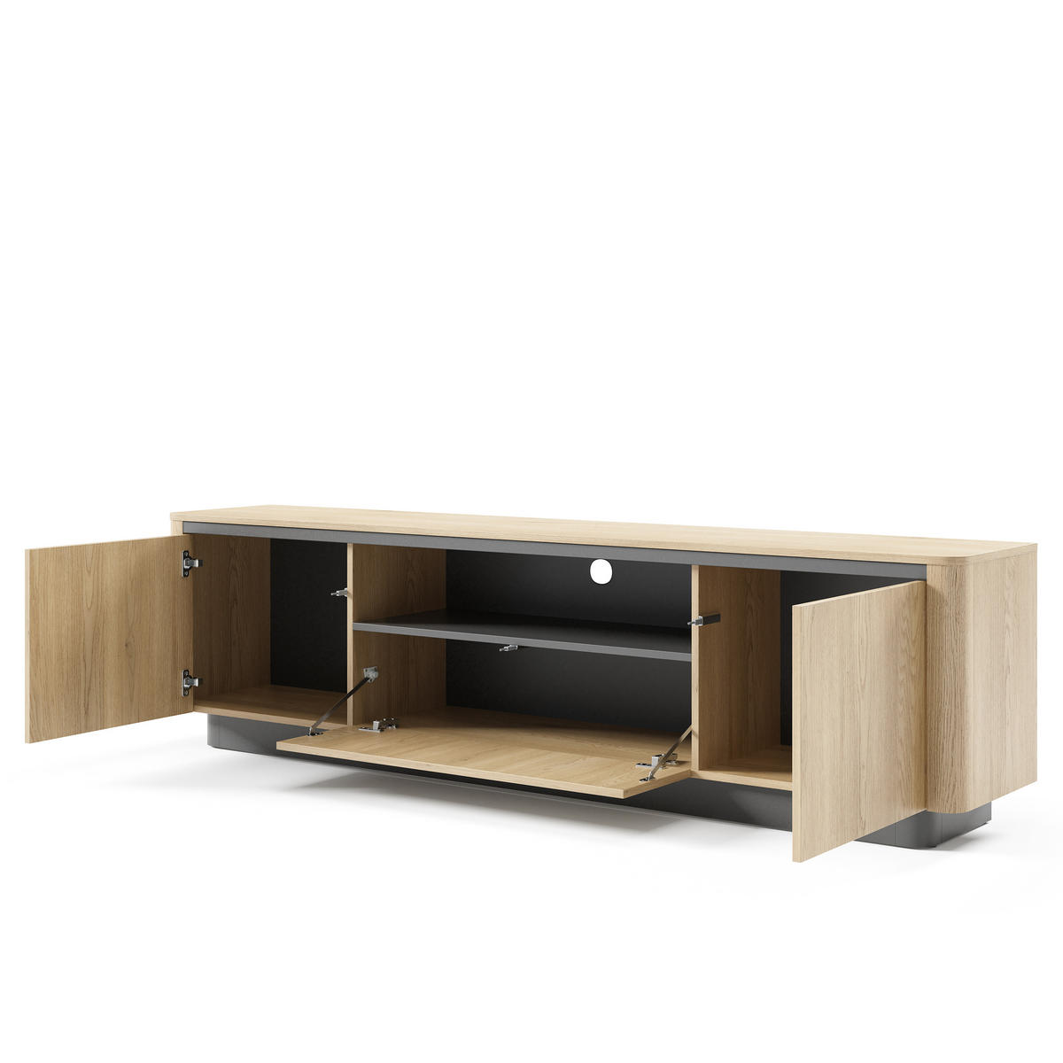 LOWBOARD OMBRA 200/54,9/38,1 cm, Eichefarben - Eichefarben, Holzwerkstoff (200/54.9/38.1cm) - MASSENO