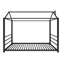 PATURI CASĂ Albă - negru, metal (203/160/95cm) - Urban Meuble
