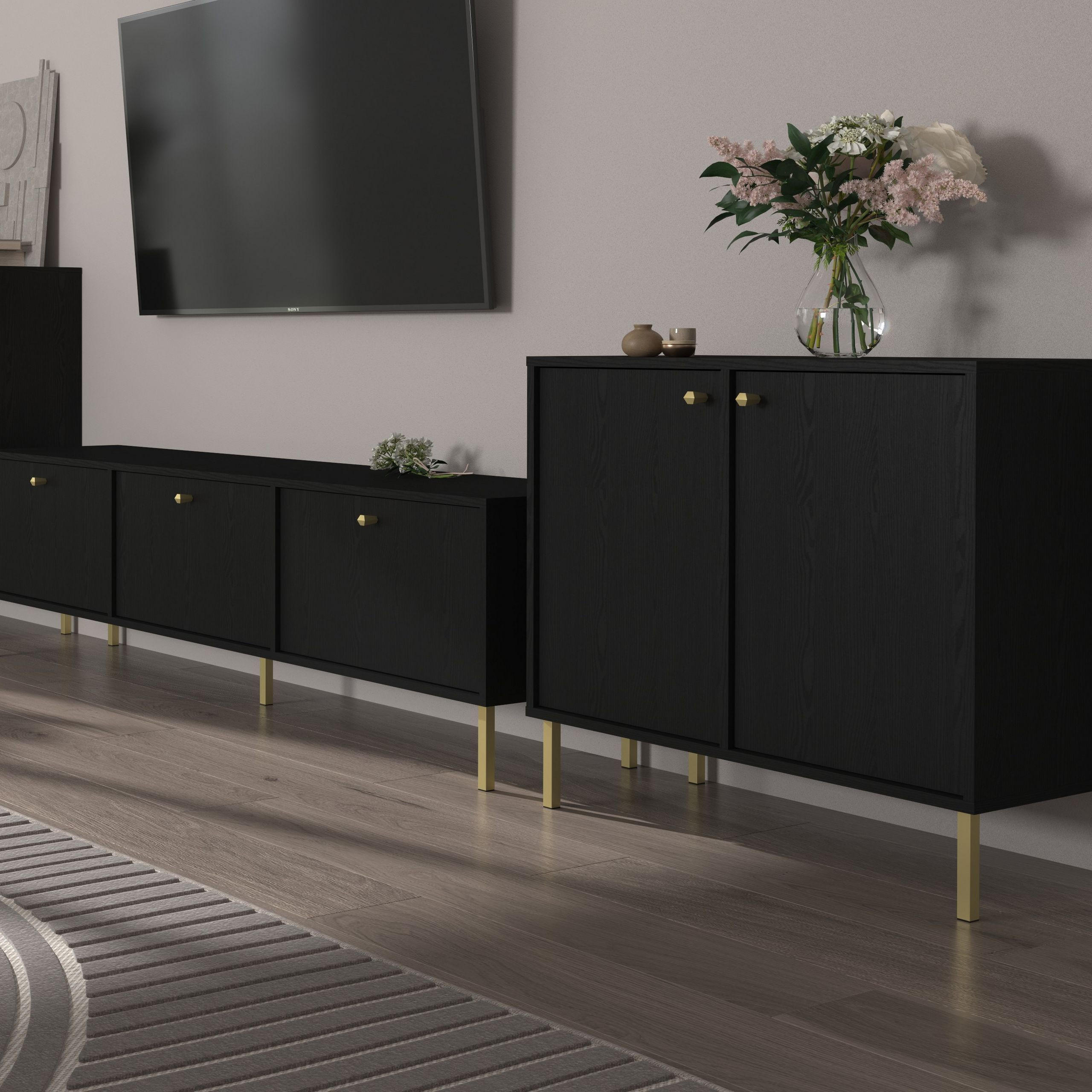 KOMMODE TORINO 84/74/41 cm mit 2 Türen Graphitfarben - Graphitfarben, Holzwerkstoff (84/74/41cm) - MASSENO