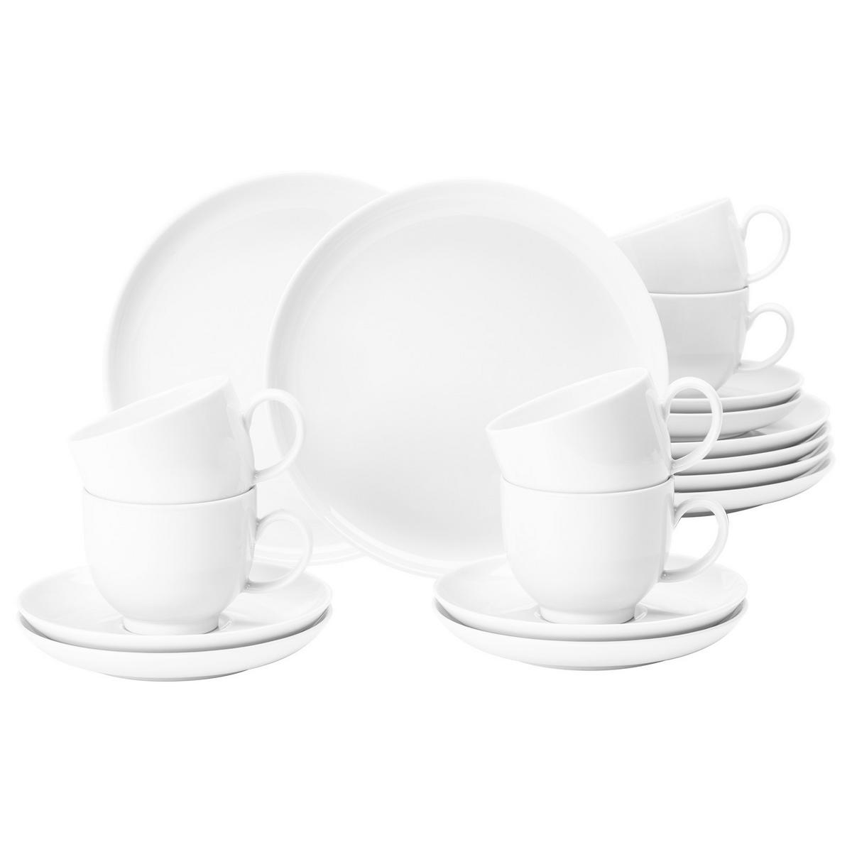 KAFFEESERVICE Lido Weiß weiß 18er Set - Weiß, Keramik (24/18.1/43cm) - Seltmann Weiden